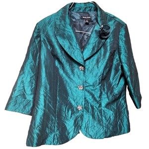 Emerald Green Embellished Short Jacket by Dana Kay Plus Size 14